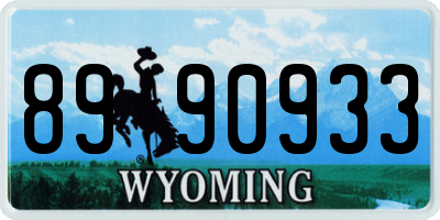 WY license plate 8990933