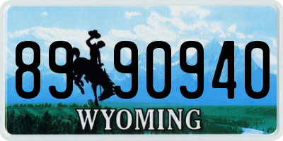 WY license plate 8990940