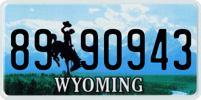 WY license plate 8990943
