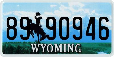 WY license plate 8990946
