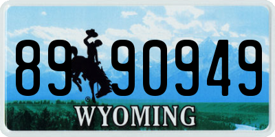 WY license plate 8990949