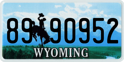 WY license plate 8990952