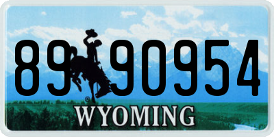 WY license plate 8990954
