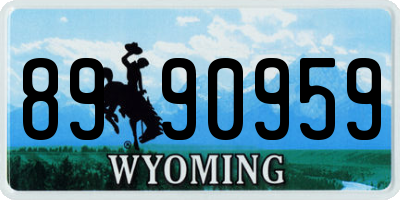 WY license plate 8990959