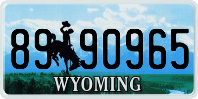 WY license plate 8990965