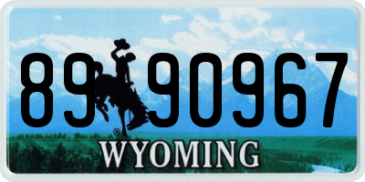 WY license plate 8990967