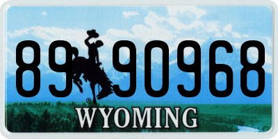 WY license plate 8990968