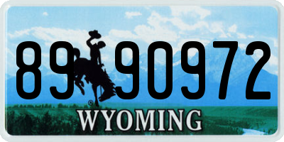 WY license plate 8990972