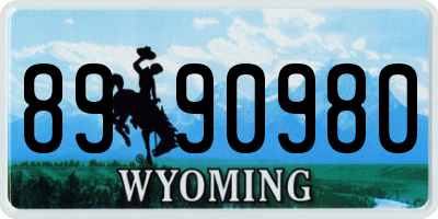 WY license plate 8990980