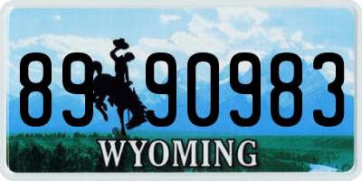 WY license plate 8990983