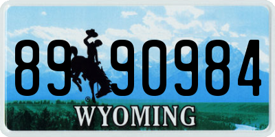 WY license plate 8990984