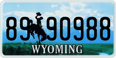 WY license plate 8990988