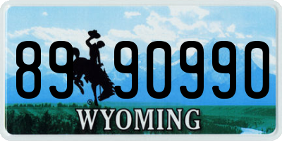 WY license plate 8990990