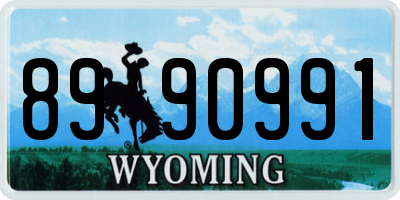 WY license plate 8990991