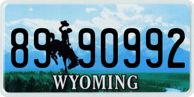 WY license plate 8990992