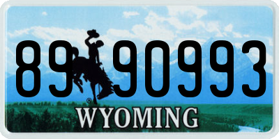 WY license plate 8990993