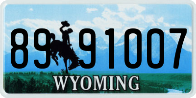 WY license plate 8991007