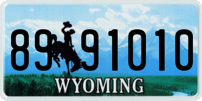 WY license plate 8991010