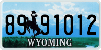 WY license plate 8991012