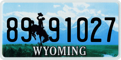WY license plate 8991027