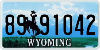 WY license plate 8991042