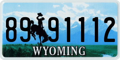 WY license plate 8991112