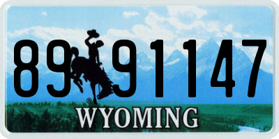 WY license plate 8991147