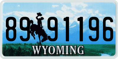 WY license plate 8991196