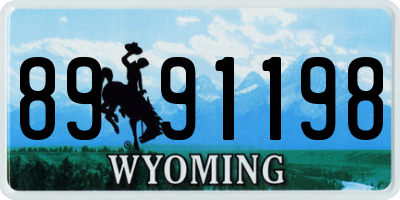 WY license plate 8991198