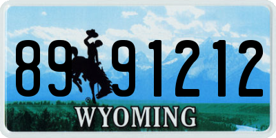 WY license plate 8991212