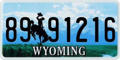 WY license plate 8991216