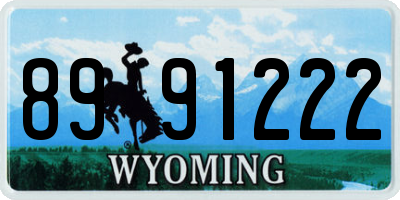 WY license plate 8991222