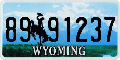 WY license plate 8991237