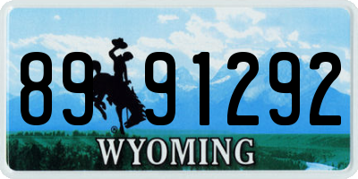 WY license plate 8991292