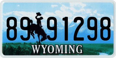 WY license plate 8991298