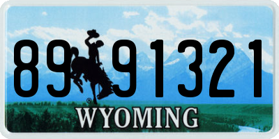 WY license plate 8991321