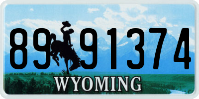 WY license plate 8991374
