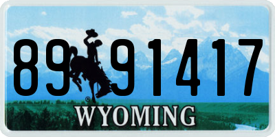 WY license plate 8991417