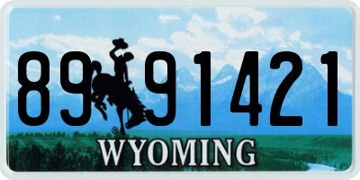 WY license plate 8991421