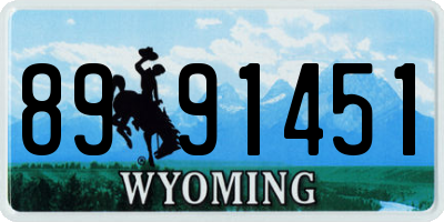 WY license plate 8991451