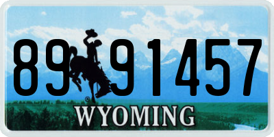 WY license plate 8991457