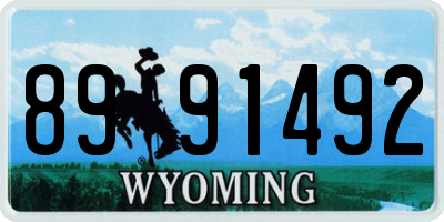 WY license plate 8991492
