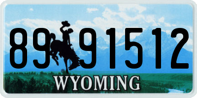 WY license plate 8991512