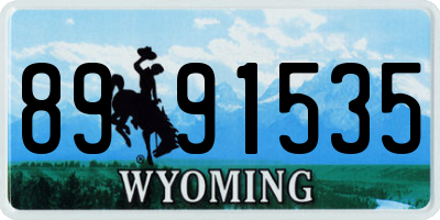 WY license plate 8991535