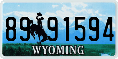 WY license plate 8991594