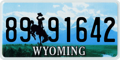 WY license plate 8991642