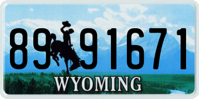 WY license plate 8991671