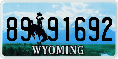 WY license plate 8991692