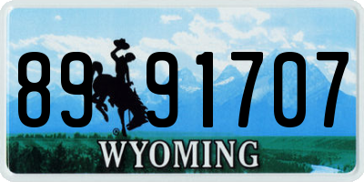 WY license plate 8991707