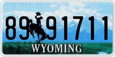 WY license plate 8991711
